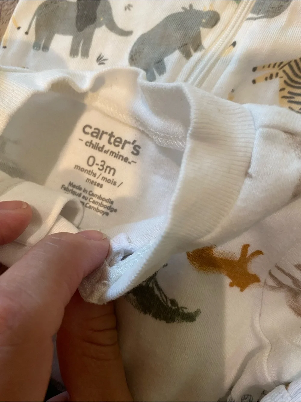 Neutral Safari Print Cotton Baby One-Piece - Multipack